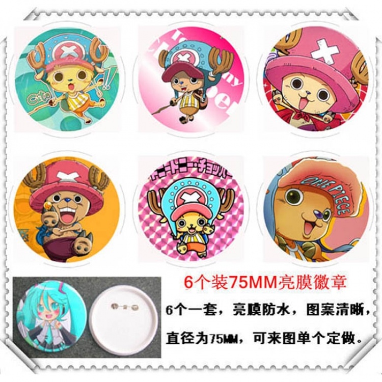 One Piece  Water-proof Brooch Set 6 pcs a set random selection