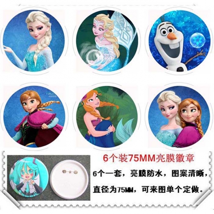 Frozen Brooch 6 pcs for 1 set random selection