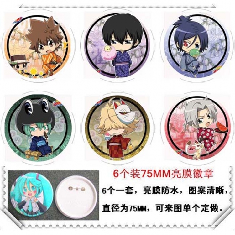 Hitman Reborn Brooch 6 pcs for 1 set random selection