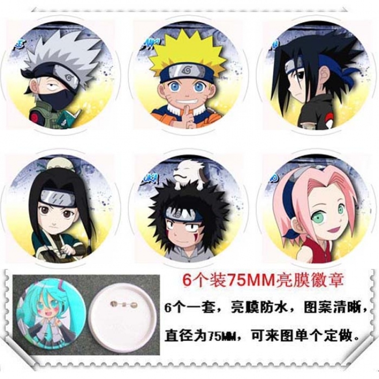 Naruto Brooch 6 pcs for 1 set random selection