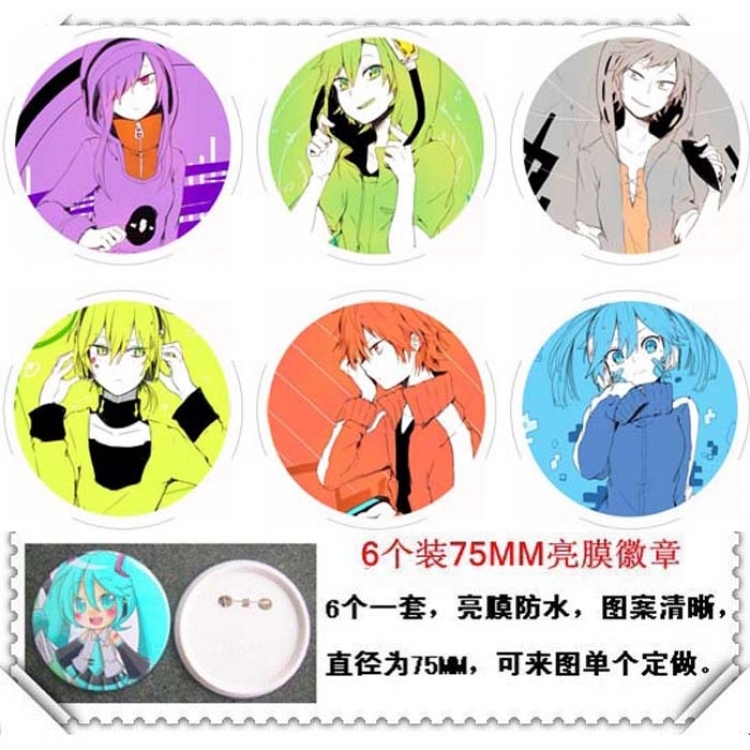 MekakuCity Actors Brooch 6 pcs for 1 set random selection