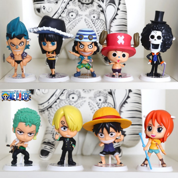 One Piece figure 9 pcs for 1 set bagged  no box