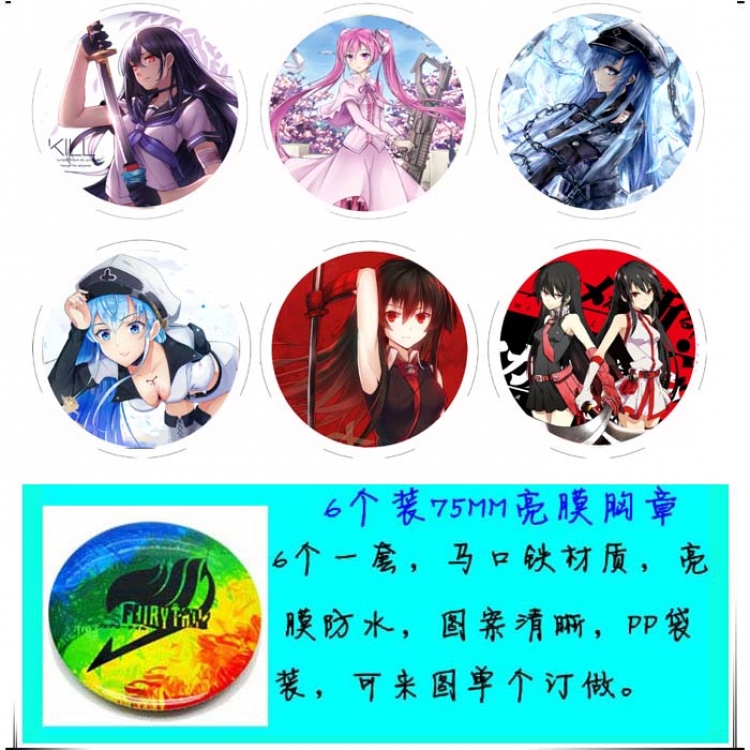 Akame ga KILL  Brooches set price for 6 pcs a set random selection