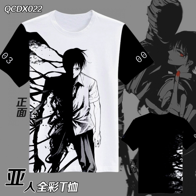 QCDX022-Ajin Full color Anime Micro Fiber short-sleeved T-shirt M L XL XXL