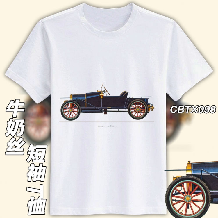 CBTX098- retro car Mirco Fiber short-sleeved T-shirt M L XL XXL can be customized