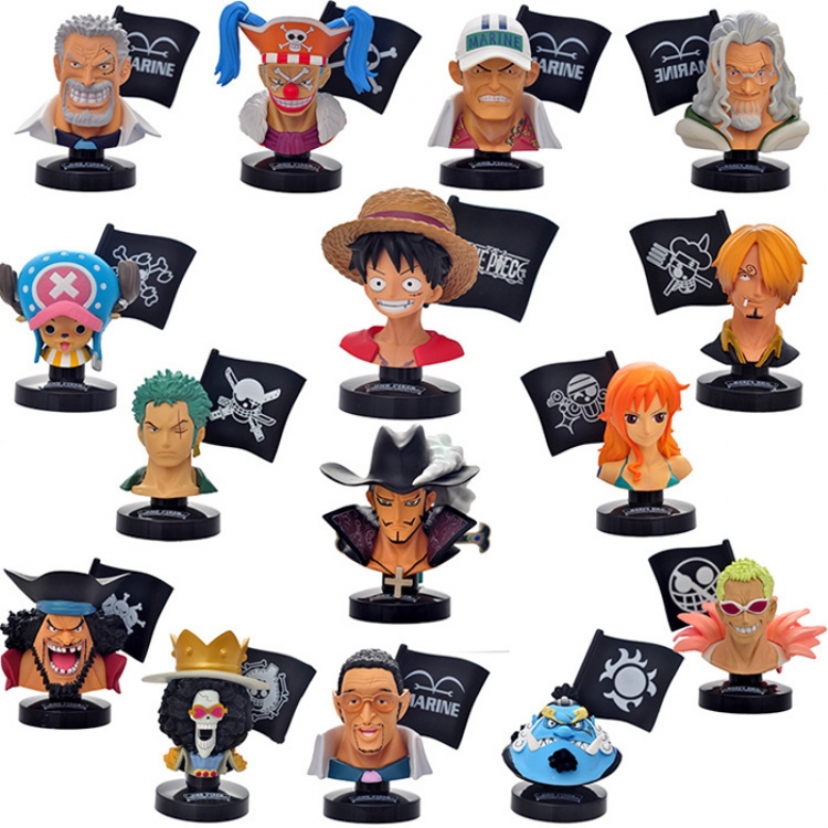 Pedestal One Piece Figure Set 10 cm 15 pcs a set