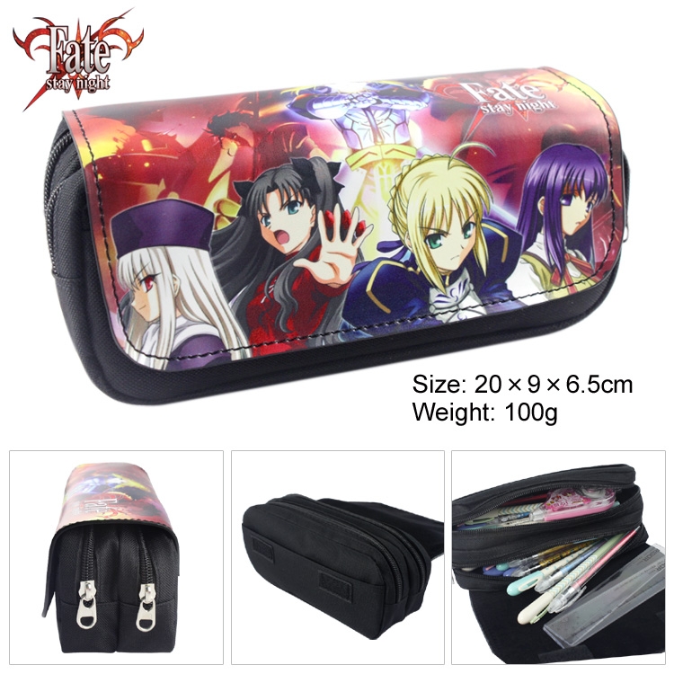 Fate stay night pu wallet pencil bag nylon