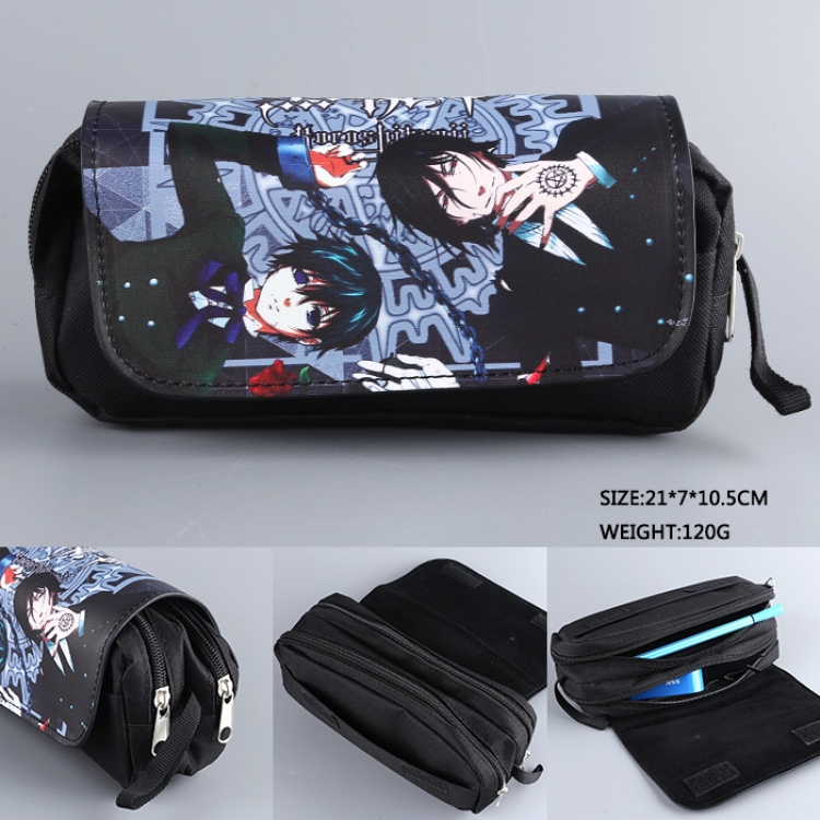 Kuroshitsuji Ciel Phantomhive pu wallet pencil bag  Stationery bag