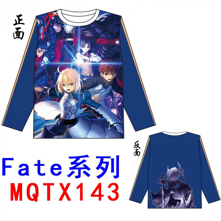 Fate stay night Full color round neck long sleeve T shirt M L XL XXL XXXL