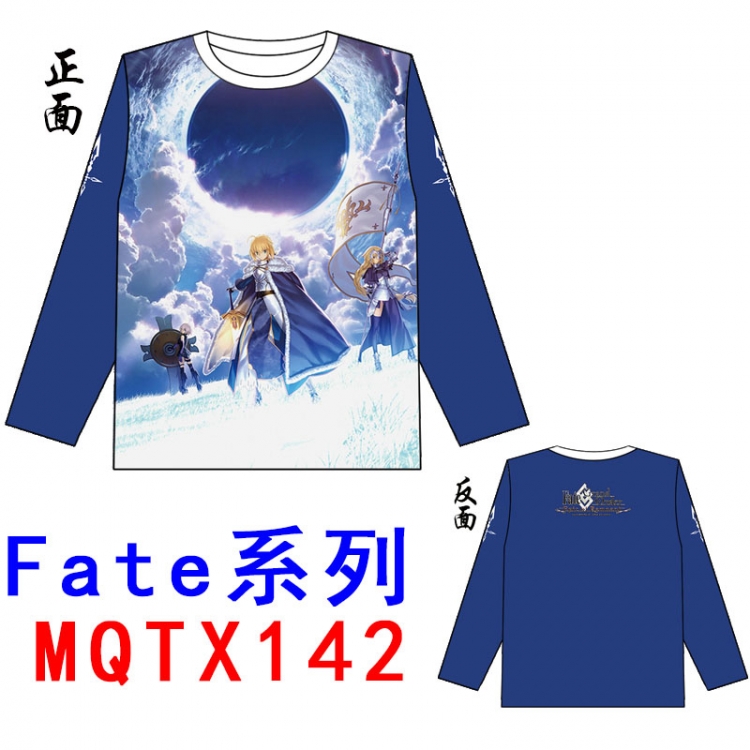 Fate stay night Full color round neck long sleeve T shirt M L XL XXL XXXL