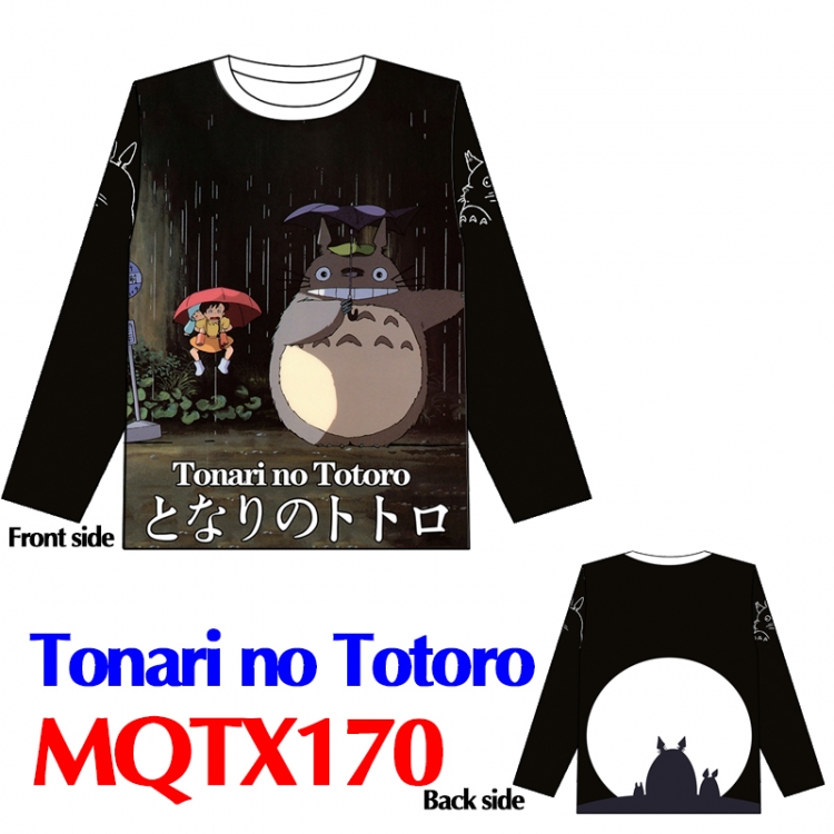 TOTORO Full color round neck long sleeve T shirt M L XL XXL XXXL