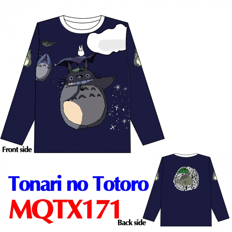 TOTORO Full color round neck long sleeve T shirt M L XL XXL XXXL