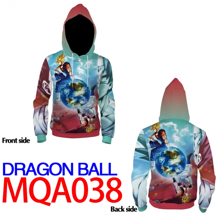 DRAGON BALL Full Color Patch pocket Sweatshirt Hoodie 8 sizes from  XS to XXXXL MQA038