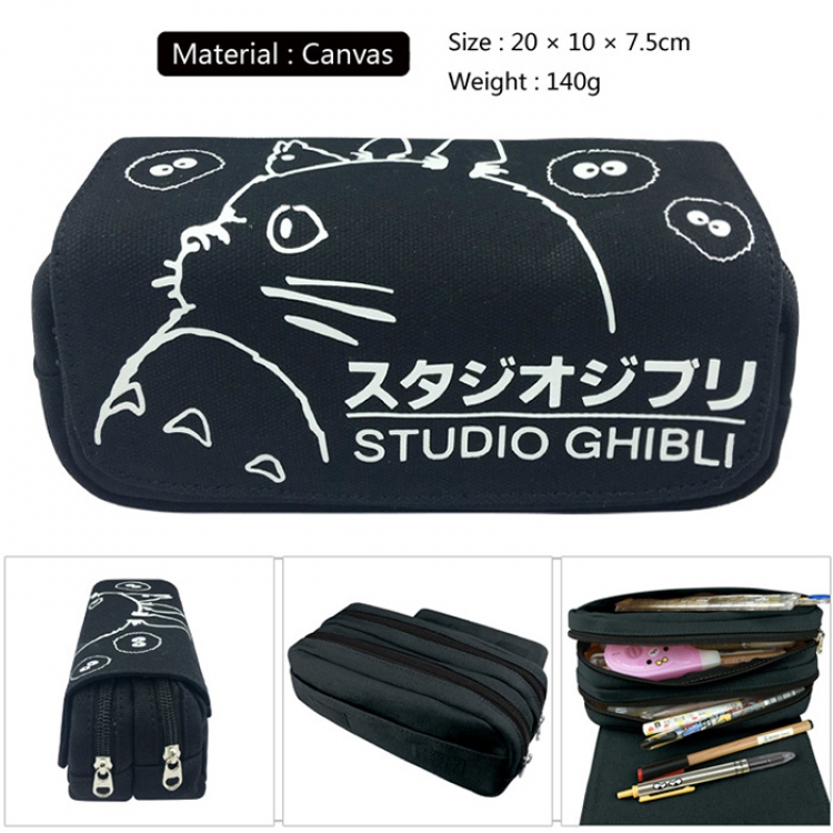 Pencil Bag TOTORO Canvas Double Decker Zipper