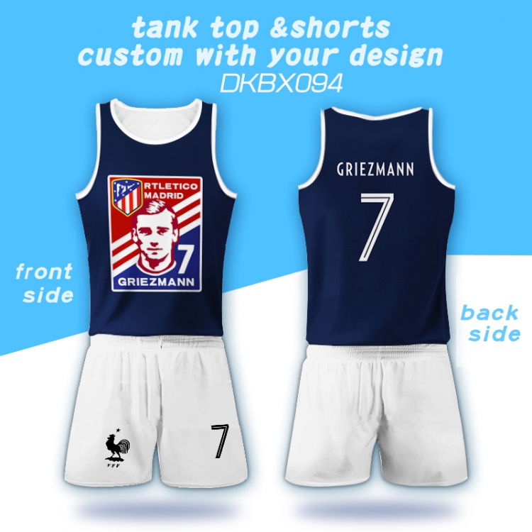 2018 FIFA World Cup France Tank Top Shorts a set S M L XL XXL