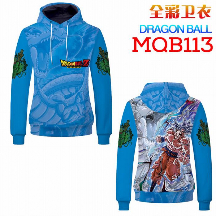 Dragon Ball MQB113 Patch Pocket Long Sleeve Jacket with Hat No Zipper Hip Hop Sweatshirt Hat M,LX,XL,XXL,XXXL