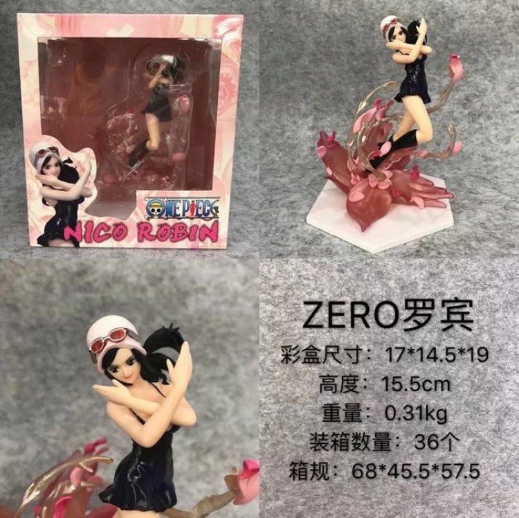 One Piece zero Nico·Robin Black clothes Boxed Figure High 15.5CM a box of 36