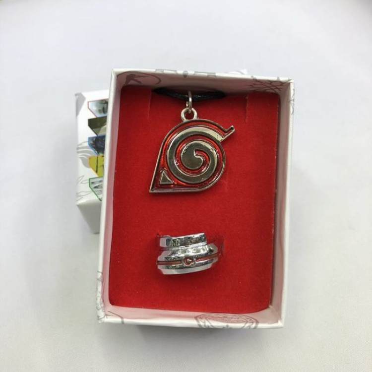 NARUTO Uchiha Sasuke Silver color Ring 2-piece set