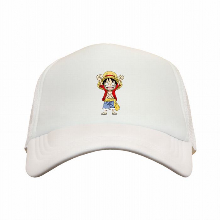 One Piece Luffy white reseau Breathable Hat A style