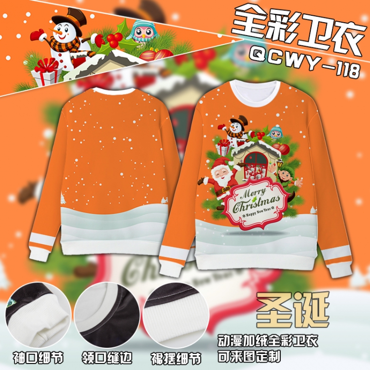 Christmas Full Color Plush sweater QCWY118 S M L XL XXL XXL