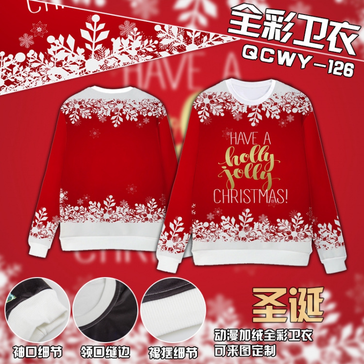 Christmas Full Color Plush sweater QCWY126 S M L XL XXL XXL