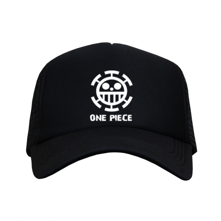 One Piece Luo logo Black Mesh material Sunhat