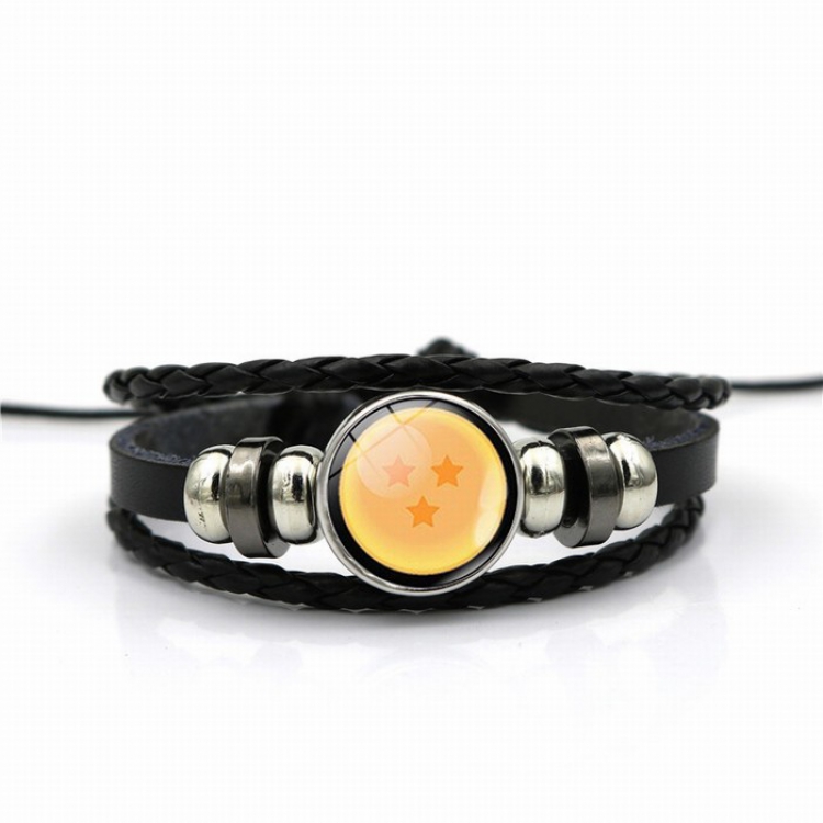 DRAGON BALL Time Gem Cabochon 3 stars Black weave Bracelet price for 3 pcs 26CM 15G