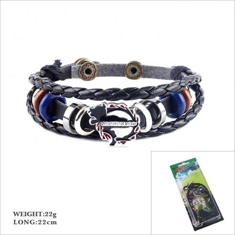 Detective conan Multilayer weaving Leather bracelet 22CM 22G