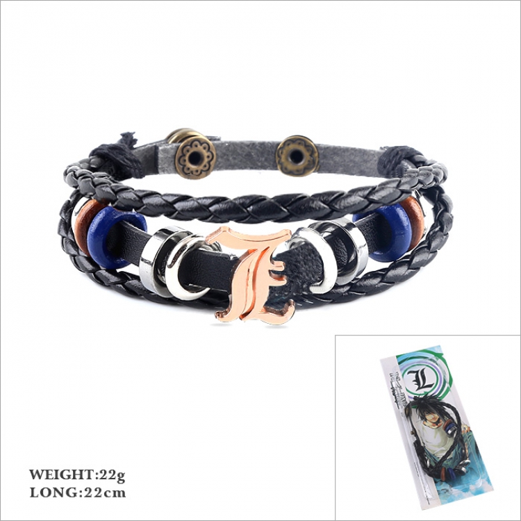 Death note Multilayer weaving Leather bracelet 22CM 22G