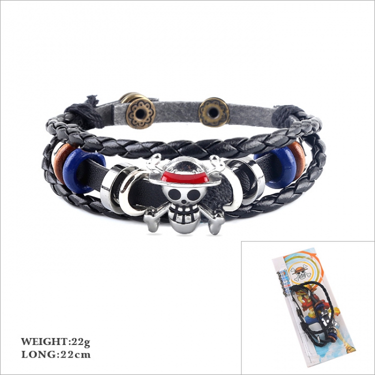 One Piece Multilayer weaving Leather bracelet 22CM 22G