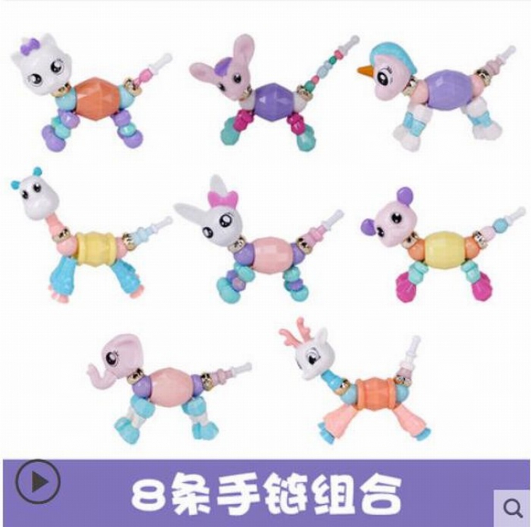 Chain love elf Cute Cartoon Pets Deformation Bracelet Boxed 8 models price for 5 pcs mixed colours