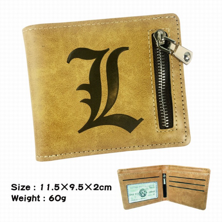 Death note Fold Zipper Short paragraph Wallet Purse 11.5X9.5X2CM 60G B style