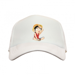 One Piece Luffy 3 White Mesh m...