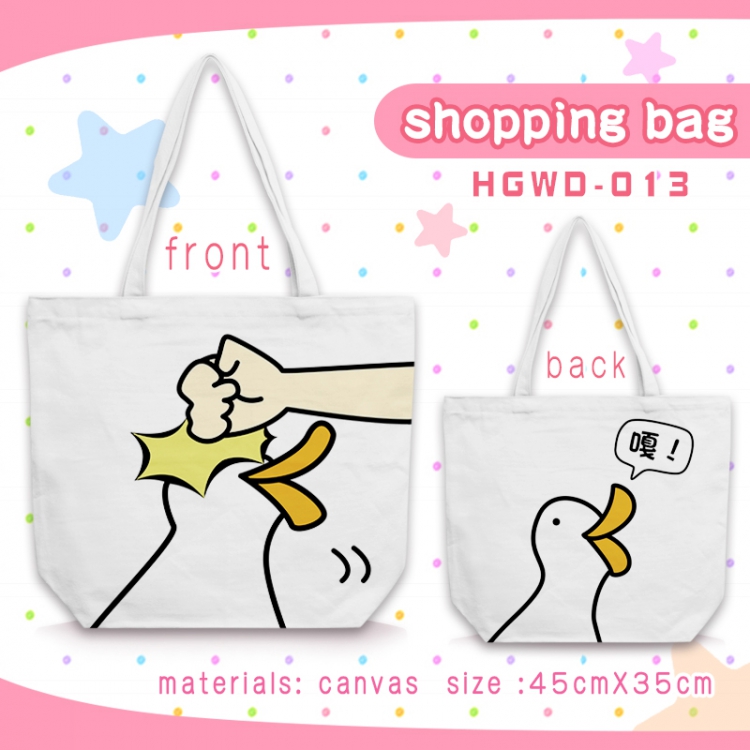 Personality One-shoulder canvas zipper shopping bag 45X35CM HGWD013