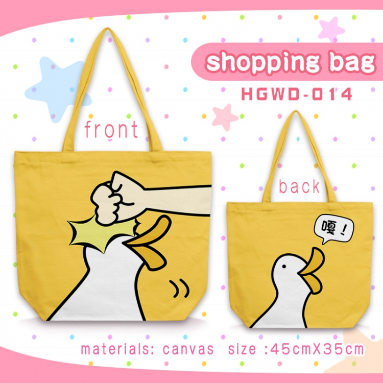 Personality One-shoulder canvas zipper shopping bag 45X35CM HGWD014