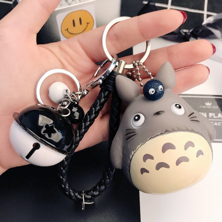 TOTORO Cartoon soft keychain pendant Gray Lanyard 8 colors 6.5X7CM  57g price for 5 pcs