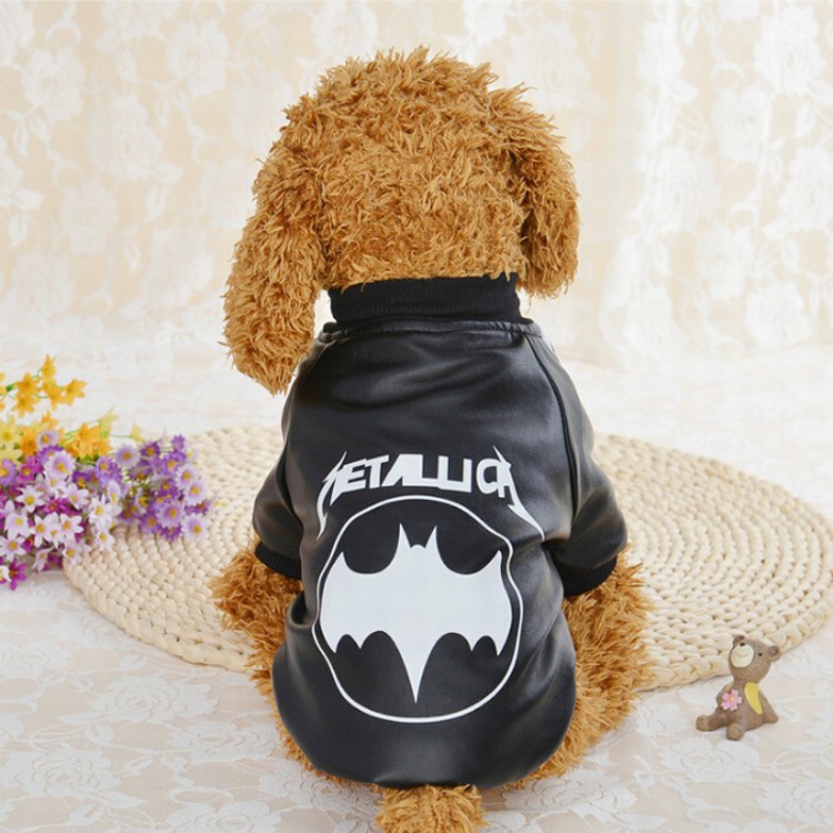 Animal pet supplies Puppy teddy Leather jacket black XS S M L XL price for 2 pcs