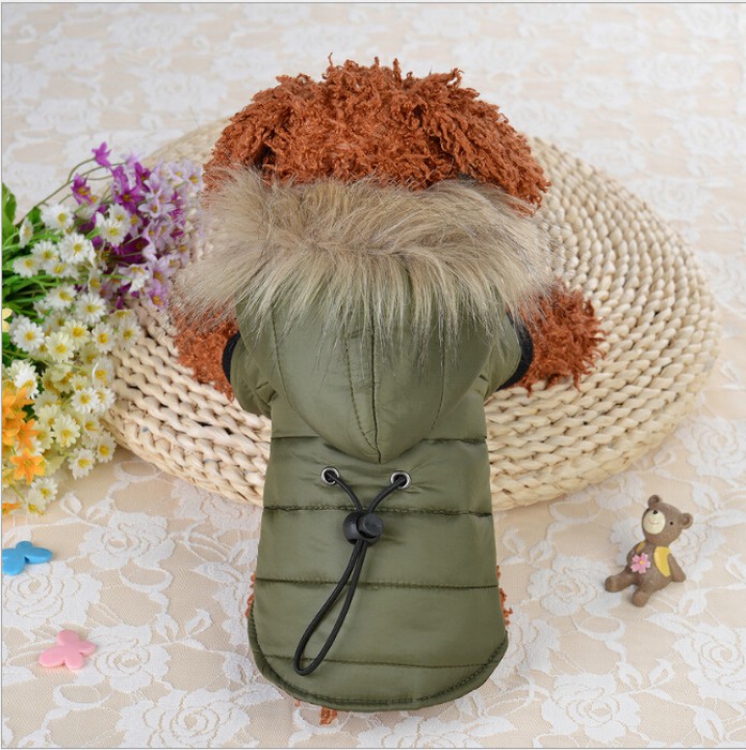 Animal pet supplies Puppy teddy Down cotton jacket green XS S M L XL price for 2 pcs