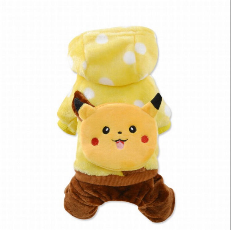 Animal pet supplies Puppy teddy vest Flannel four-corner Pikachu clothes  XS S M L XL price for 2 pcs