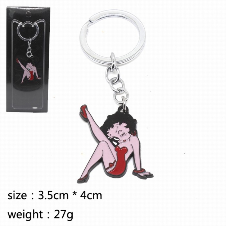 BETTY BOOP Cartoon character alloy Key Chain 3.5X4CM 27G