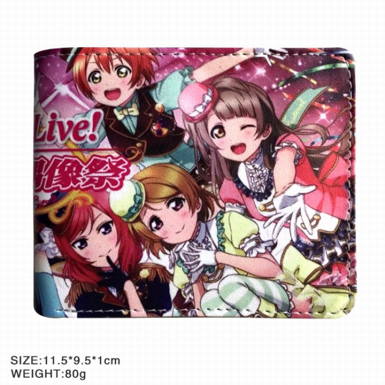 LoveLive! Twill two-fold short wallet purse 11.5X9.5X1CM 80G