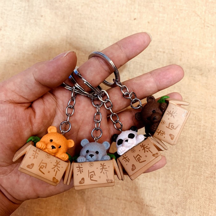 Carton bear Cute creative cartoon keychain pendant price for 4 pcs Color mixing