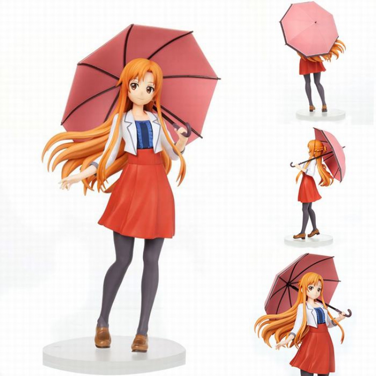 Sword Art Online Yuuki Asuna Beautiful girl playing umbrella Casual clothes Boxed Figure Decoration Model 20CM 220G