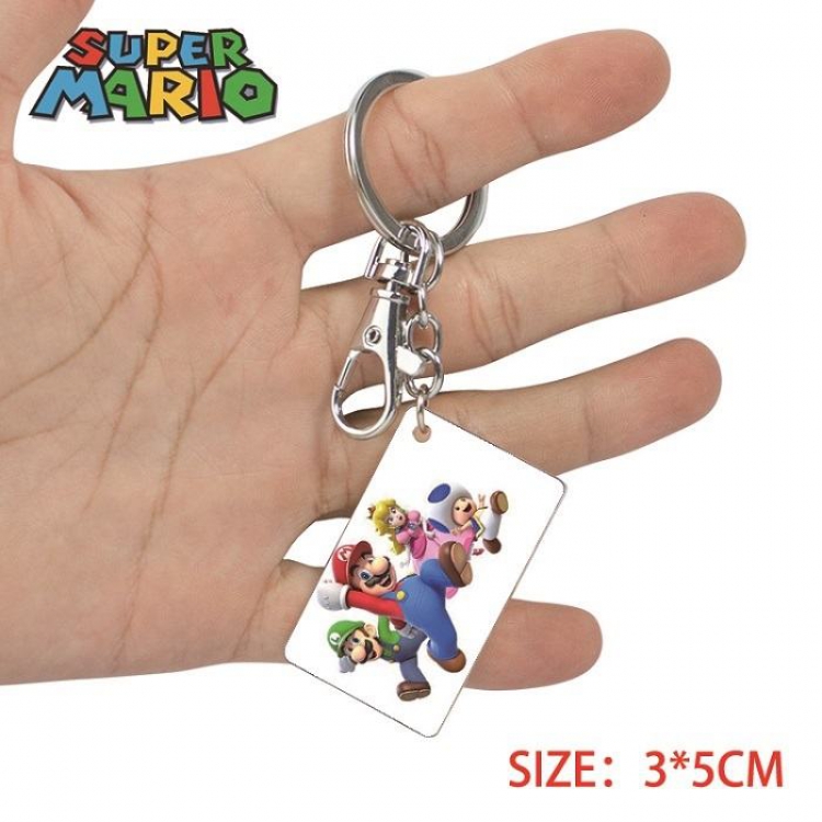 Super Mario- 10 Anime Acrylic Color Map Keychain Pendant