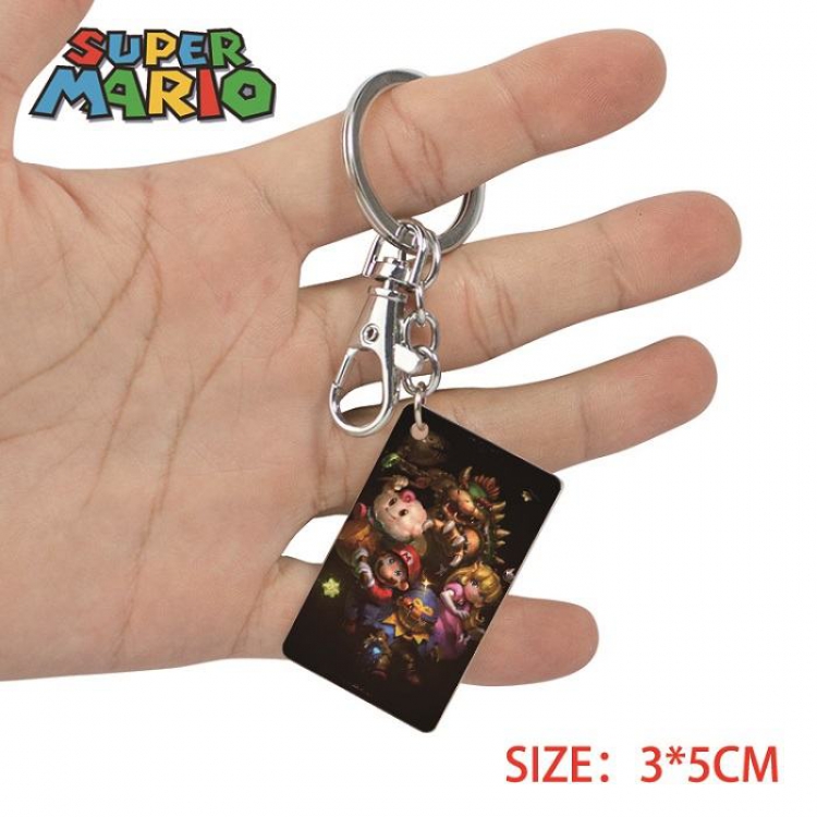 Super Mario- 13 Anime Acrylic Color Map Keychain Pendant