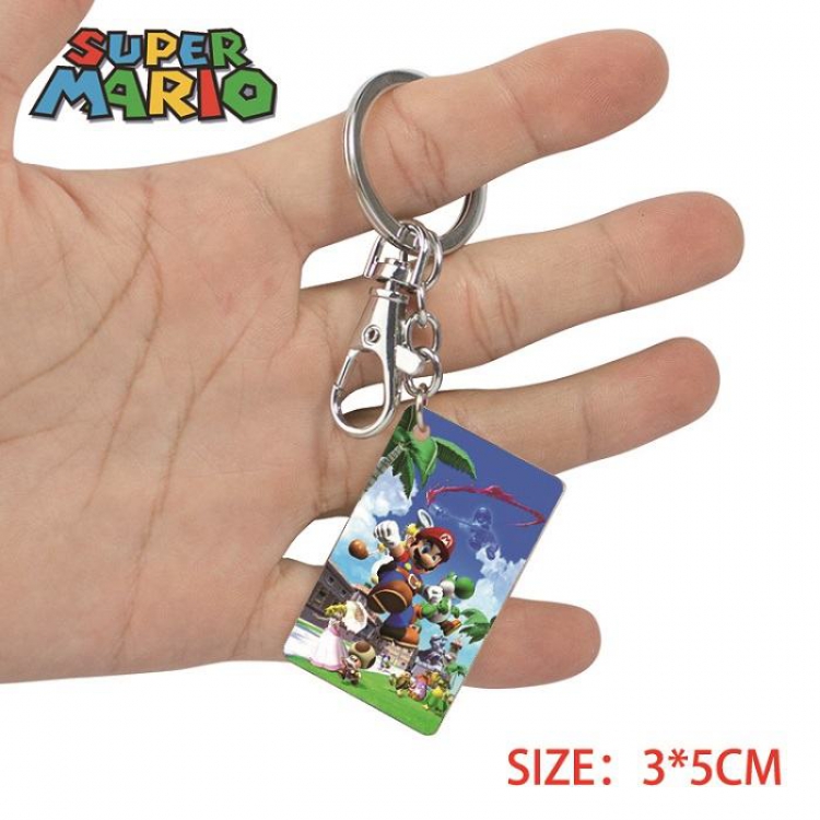 Super Mario- 16 Anime Acrylic Color Map Keychain Pendant