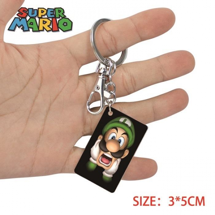 Super Mario- 5 Anime Acrylic Color Map Keychain Pendant