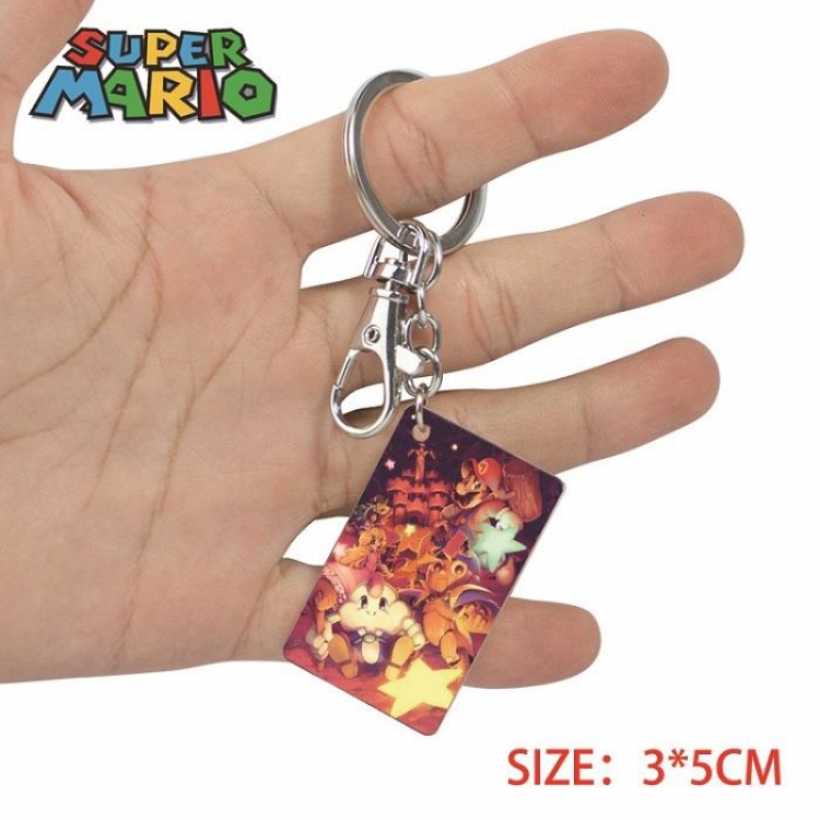 Super Mario- 6 Anime Acrylic Color Map Keychain Pendant