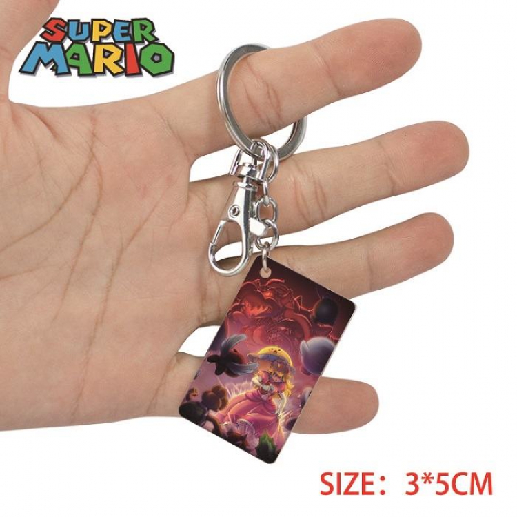 Super Mario- 9 Anime Acrylic Color Map Keychain Pendant