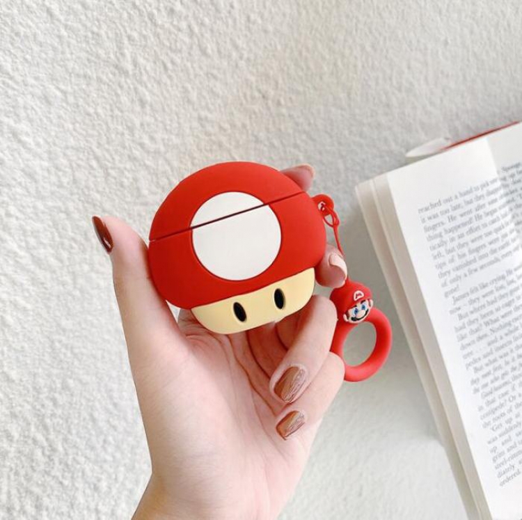 Super Mario Mushroom Anime cartoon around Buckle airpods Apple Wireless Headset PP Bagged price for 2 pcs